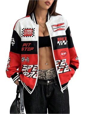 Women's F1 Racer Car Jackets Letterman Varsity Bomber Jackets